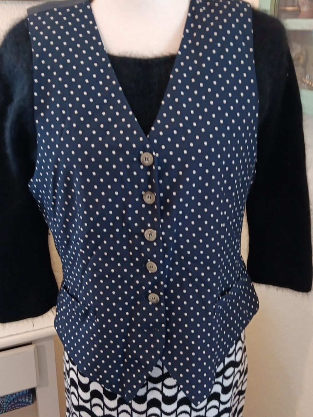 Vintage Liz Claiborne Polka Dot Vest